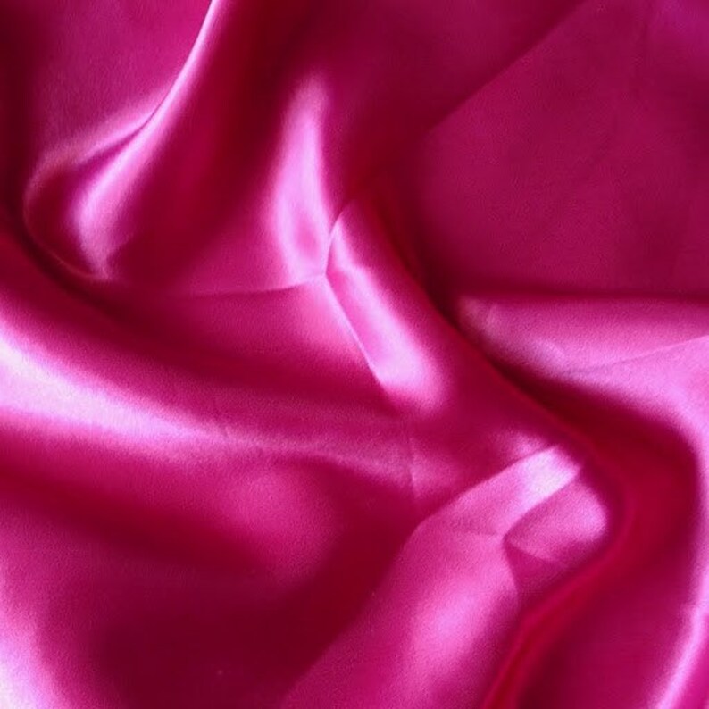 Fuchsia Pink Satin Fabric 1 Yard Etsy