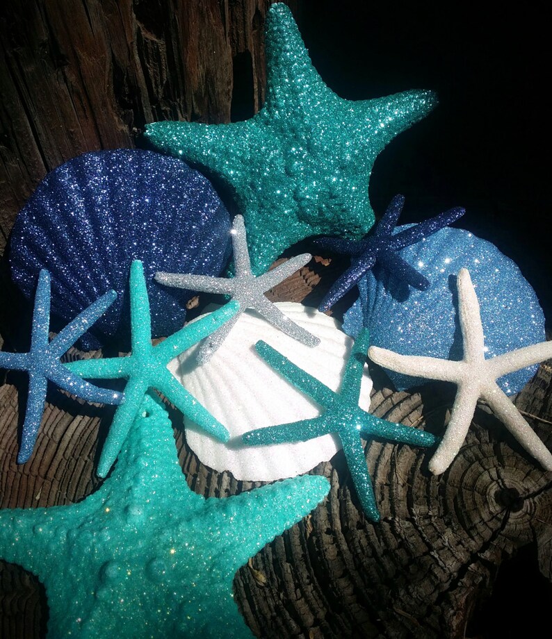 Coastal Beach Ornaments Super Glitter Sparkle Sea Life Etsy