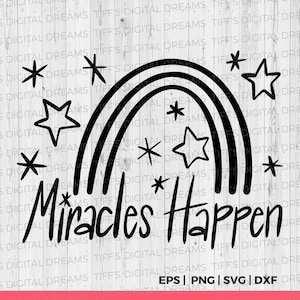 Download Rainbow Svg Miracles Happen Stars Magic Baby Announcement ...