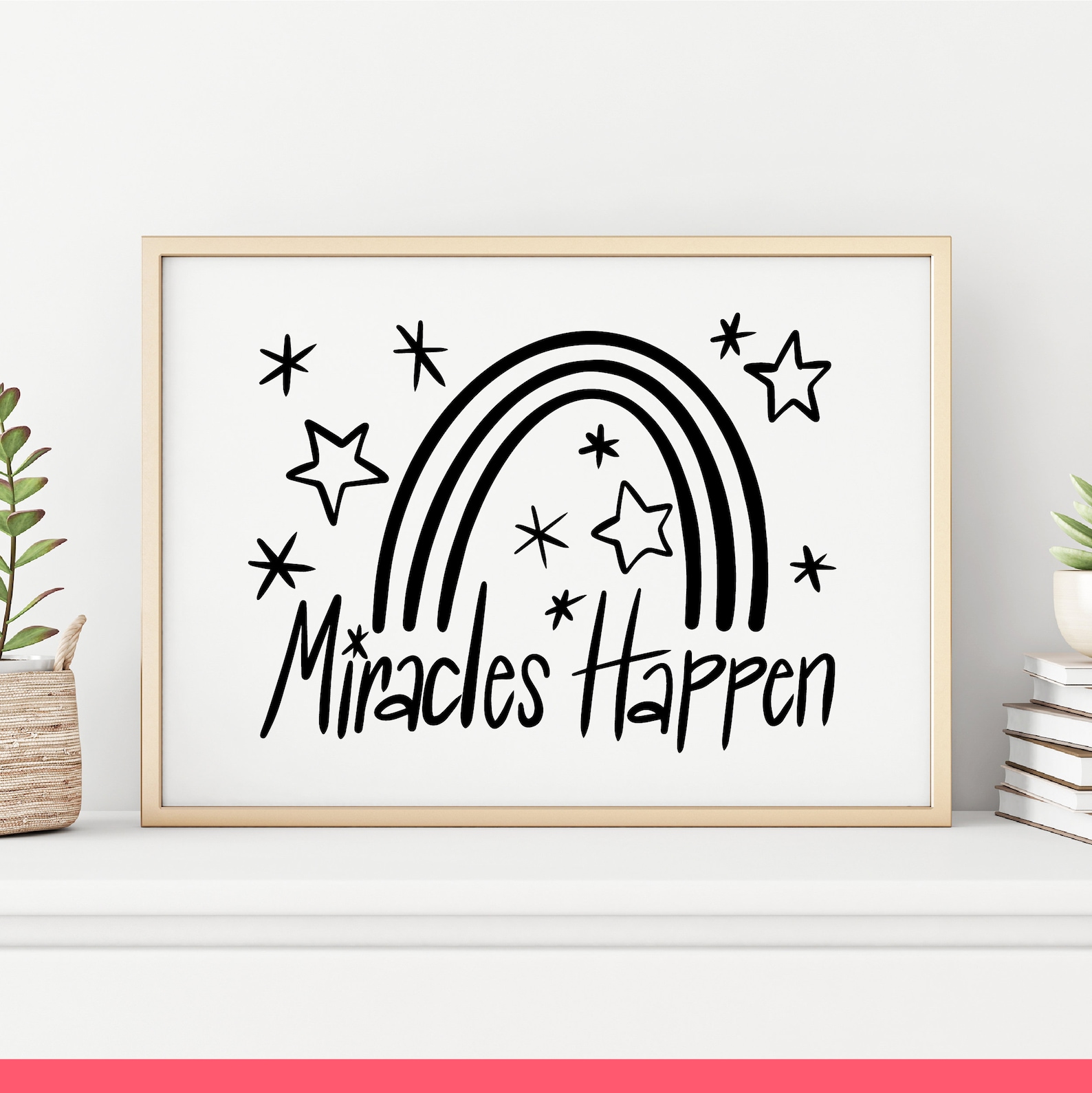 Download Rainbow Svg Miracles Happen Stars Magic Baby Announcement | Etsy