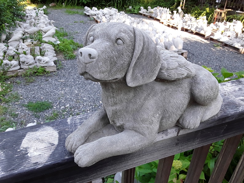 angel dog statue