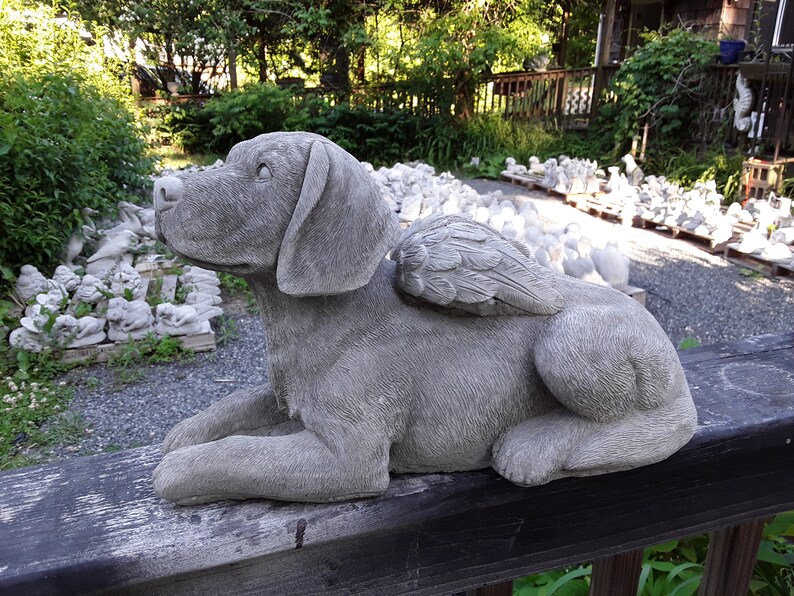 angel dog statue