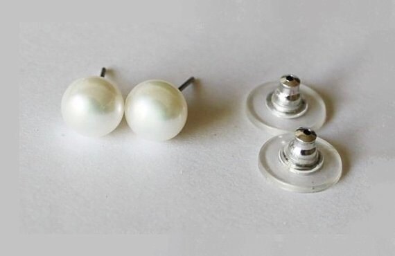 Surgical steel pearl earrings Clearance