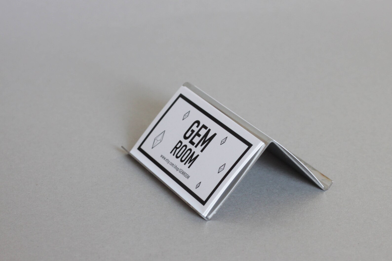 Modern Stainless steel Desk Business Card Holder Etsy