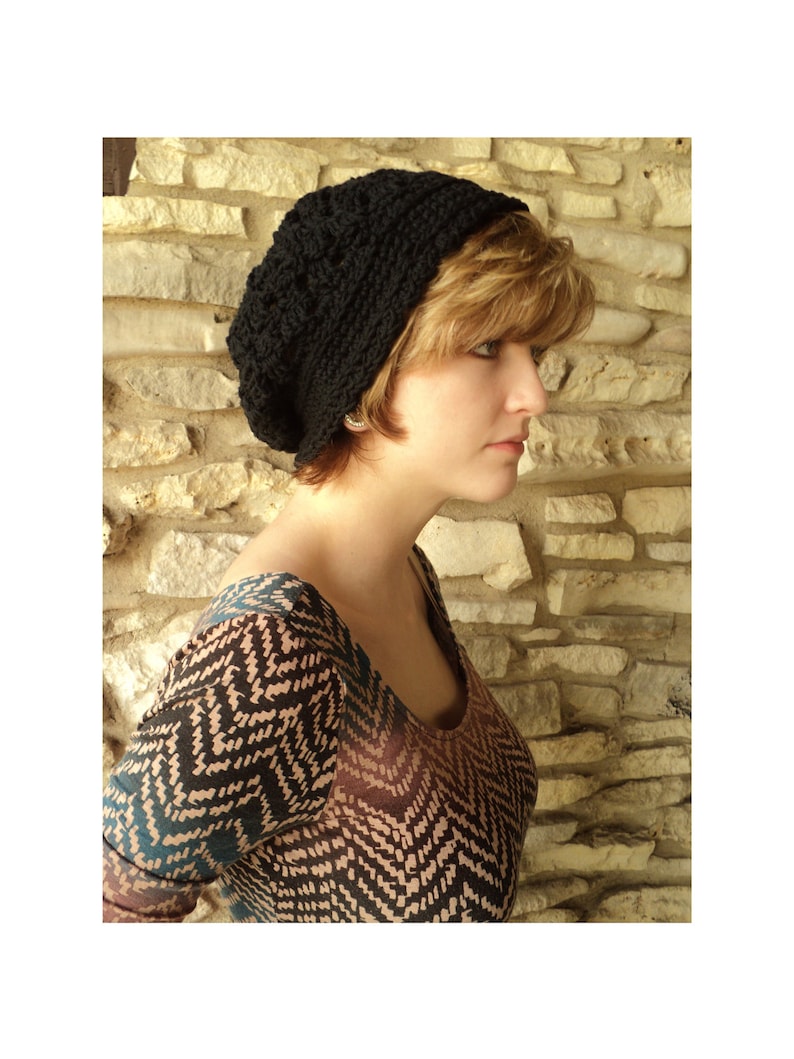 Crochet PATTERN Tulip Stitch Slouchy Crochet Hat Etsy