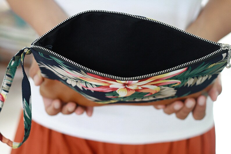 pouch summer clutch Clutch purse tropical plants for beach or summer vacation birthday gift
