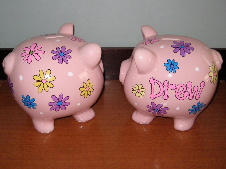 Personalized Pink Piggy Bank Etsy