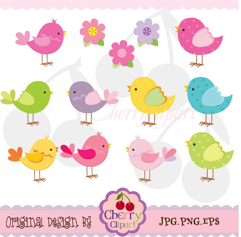 Little Birds clipart digital set for-Personal and Commercial | Etsy