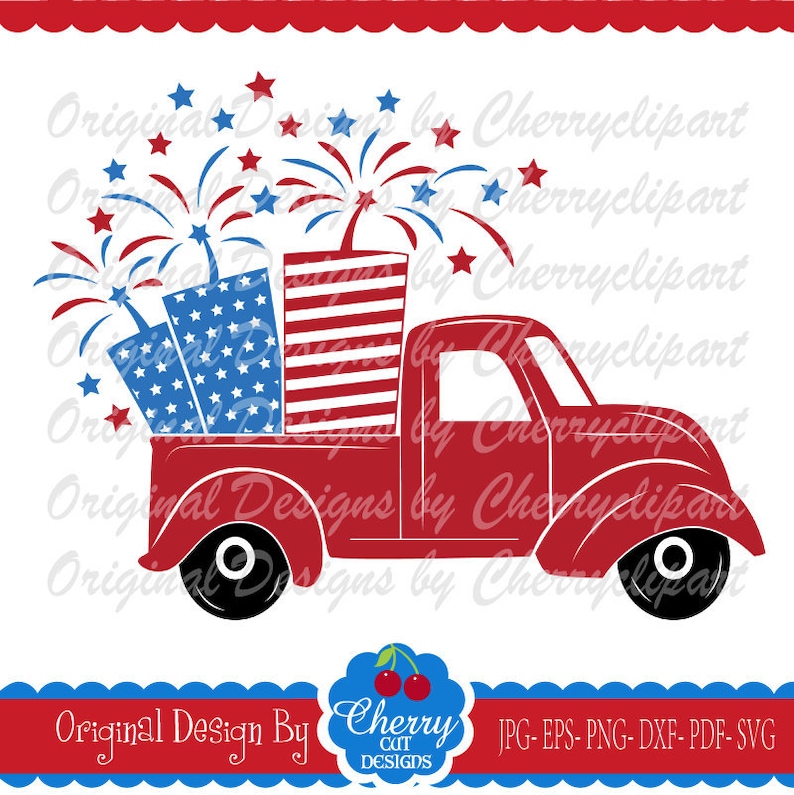 Download 4th of July Firecracker Truck SVG DXF Patriotic truck | Etsy