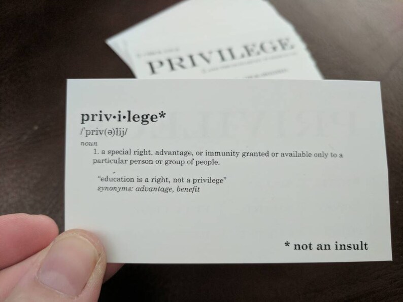 Check Your White Privilege Cards Etsy