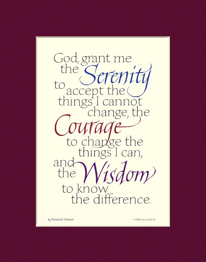 serenity prayer 11x14 serenity prayer print aa quote etsy