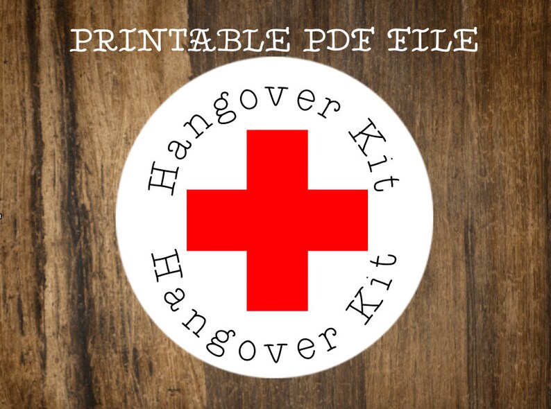 printable stickers hangover kit red cross bachelorette etsy