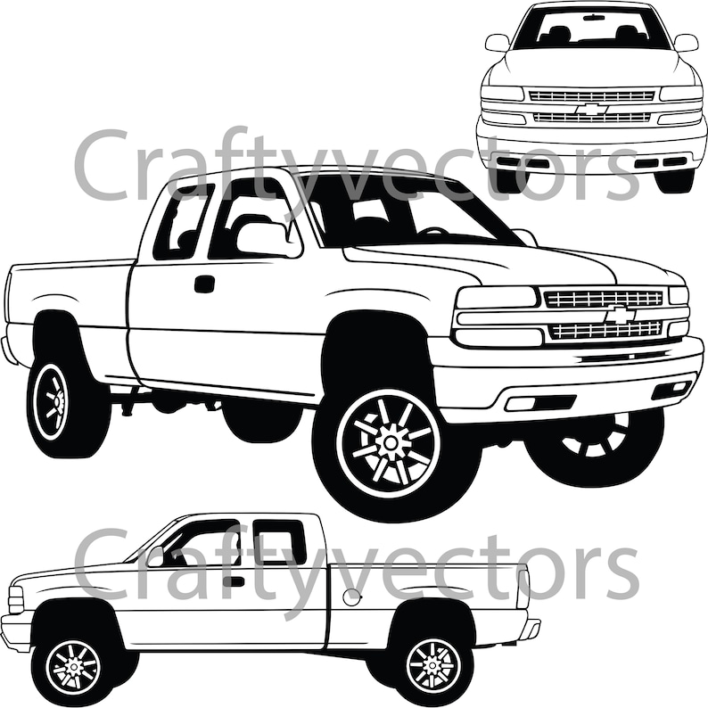 Free Free 253 Svg Lowered Truck Outline SVG PNG EPS DXF File.