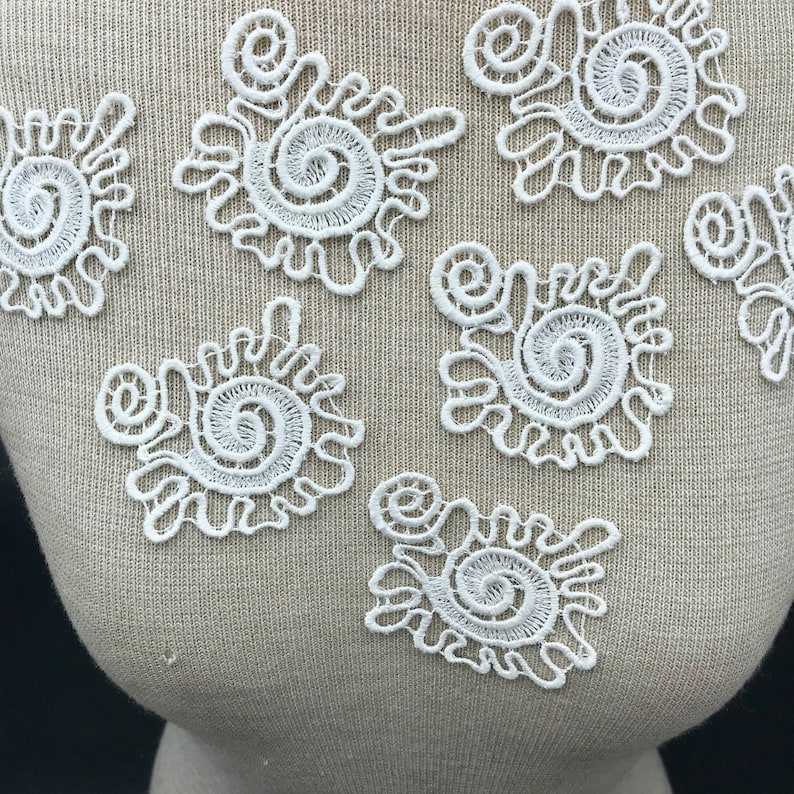 Lace Material Applique Swirl Applique Bridal Applique White Lace Applique Small Lace Patch Light Ivory Lace Applique Floral Applique