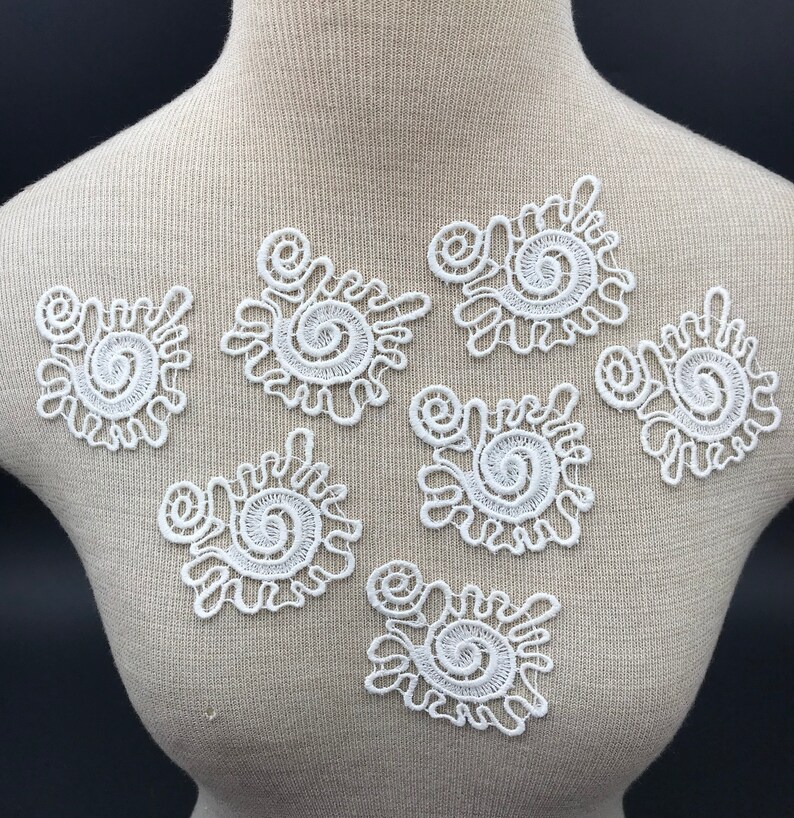 Lace Material Applique Swirl Applique Bridal Applique White Lace Applique Small Lace Patch Light Ivory Lace Applique Floral Applique