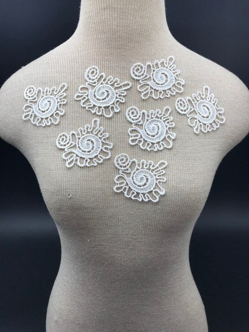 Lace Material Applique Swirl Applique Bridal Applique White Lace Applique Small Lace Patch Light Ivory Lace Applique Floral Applique