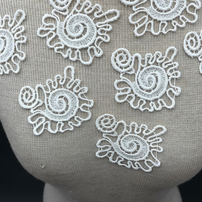 Lace Material Applique Swirl Applique Bridal Applique White Lace Applique Small Lace Patch Light Ivory Lace Applique Floral Applique