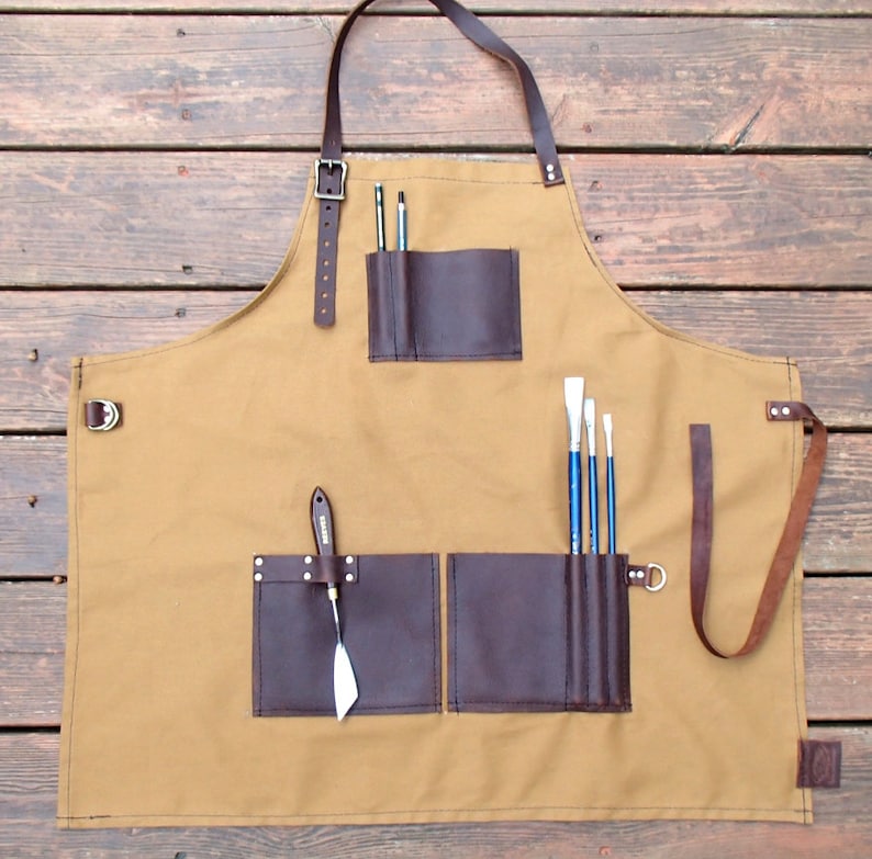 Artist's Apron painting apron canvas apron leather Etsy