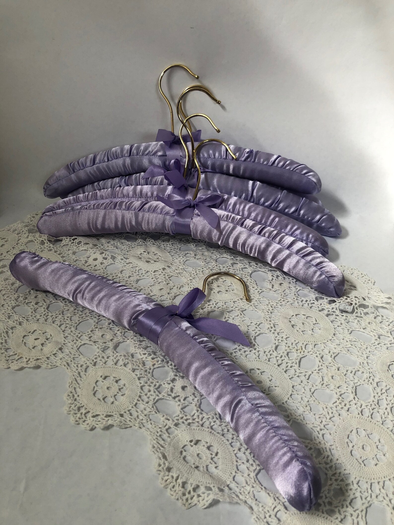 Six satin hangers vintage sweater hangers wedding bridal party Etsy