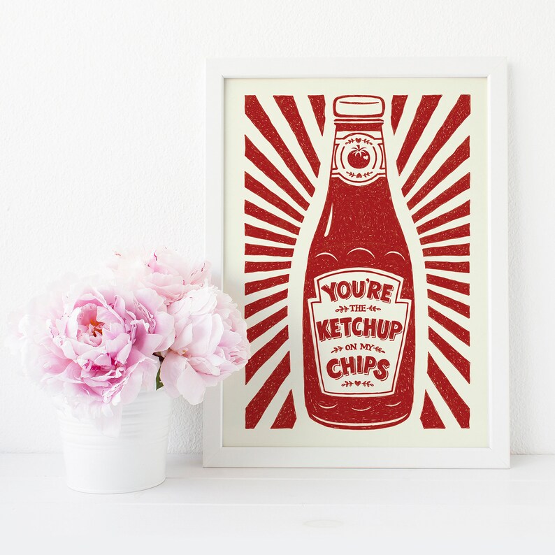 Ketchup Print Valentines Gift Anniversary Gift Gift for Etsy