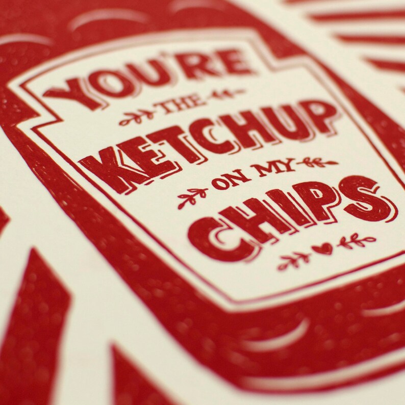 Ketchup Print Valentines Gift Anniversary Gift Gift for Etsy