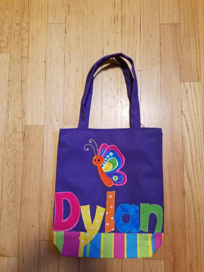 Preschool Personalized Kids Tote Bag Girl Tote Bag Nursery Etsy