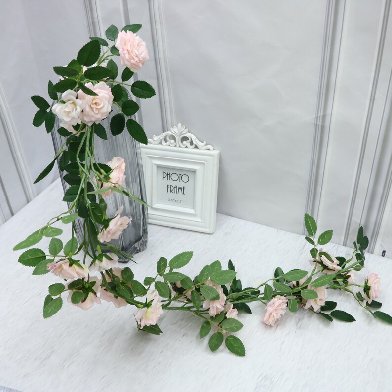 Fake Flower Garland White Rose Hanging Flower Garland 180cm Etsy