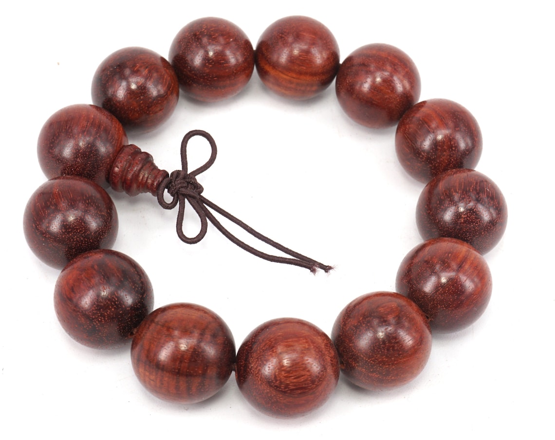 18mm Natural Red Rosewood Bracelet Wood Bracelet Men | Etsy