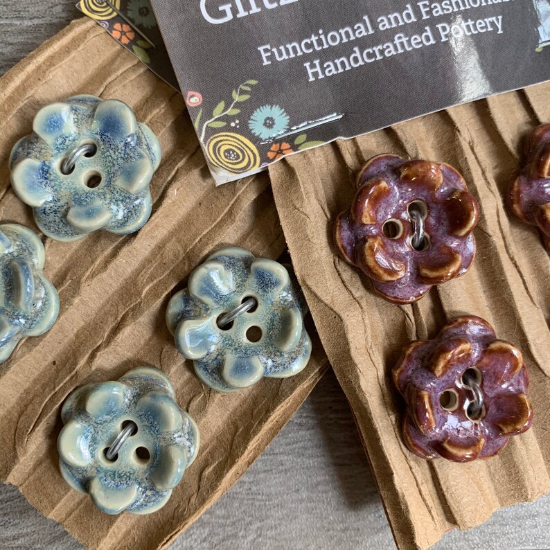 Ceramic Flower Buttons Multicolored Handmade Buttons 3D Etsy