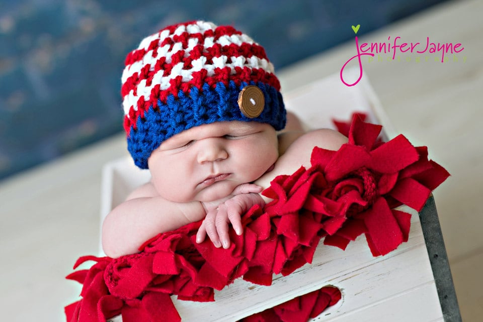 Patriotic Beanie for Newborns Babies and Toddlers | Etsy