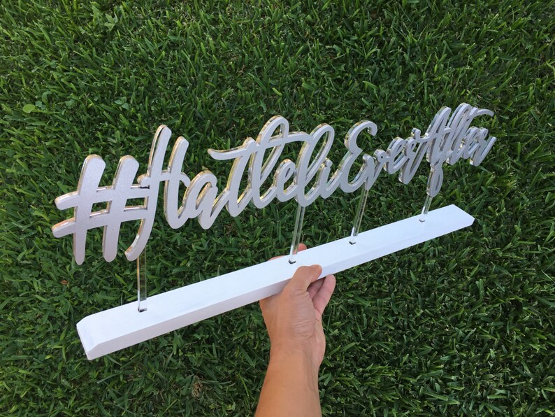 Personalized Wedding Hashtag Sign 24 inches wide Etsy