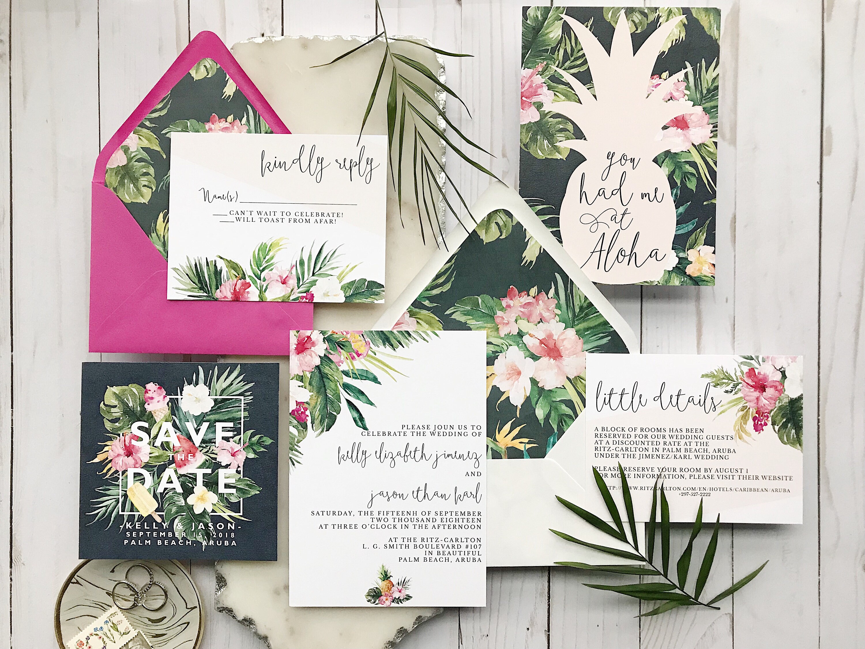 Tropical Destination Wedding Invitations Etsy