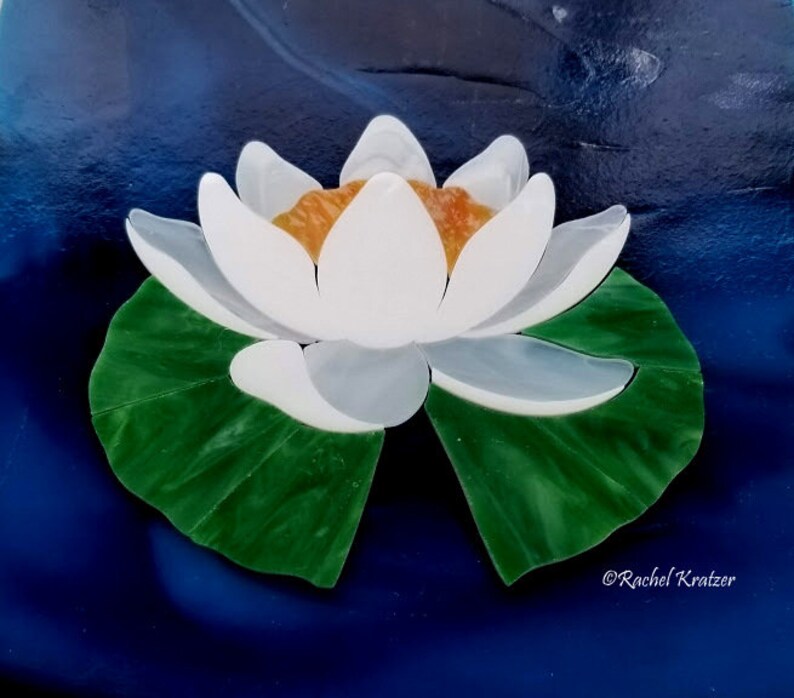 Precut Stained Glass WATER LILY Mosaic Supply Kit LOTUS Flower Etsy
