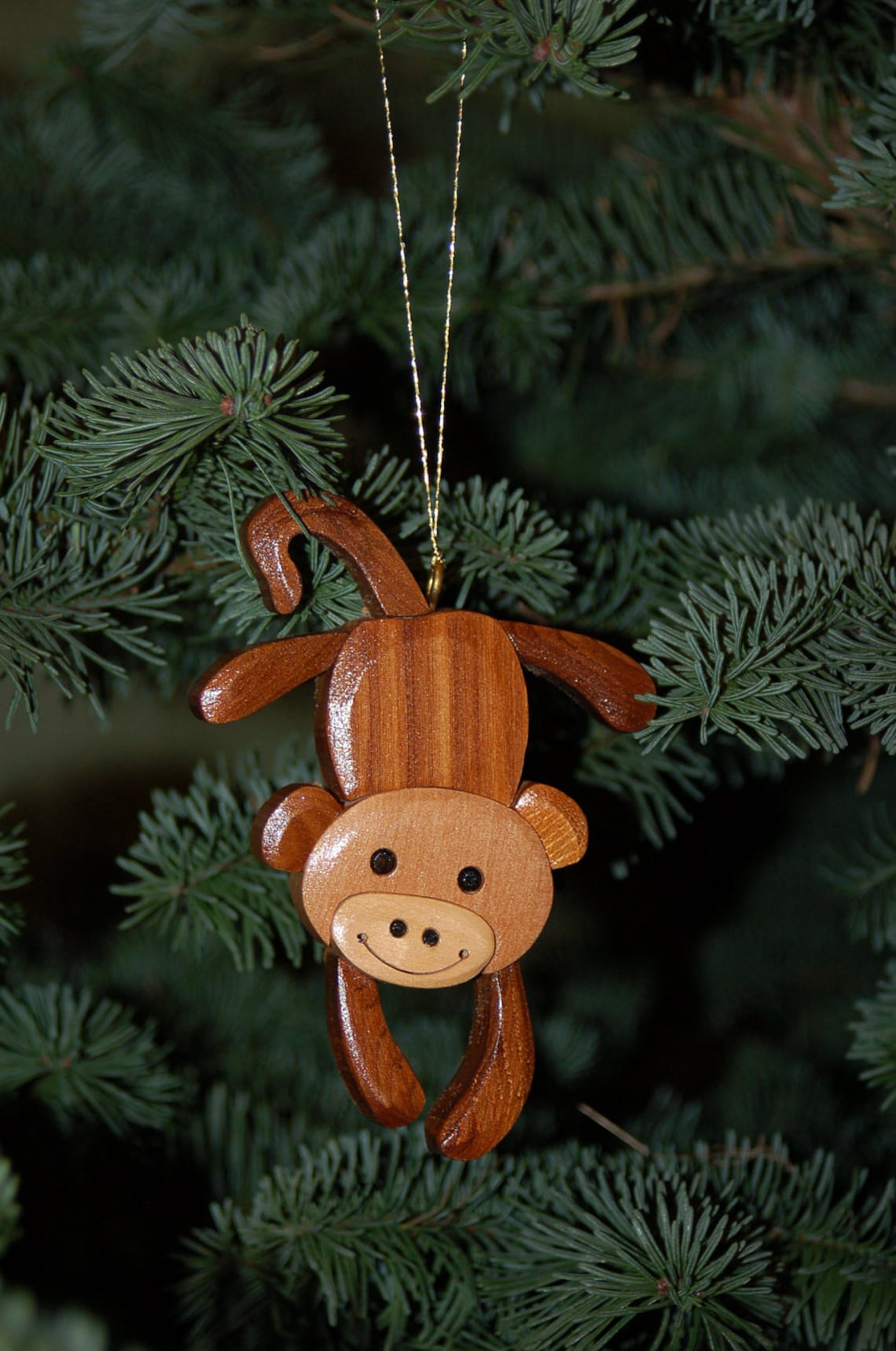 MONKEY CHRISTMAS ORNAMENT Wood Carving. A cute and original | Etsy