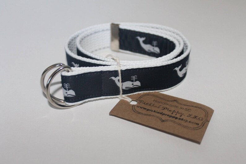 Children/'s Preppy Navy and White Whale Belt