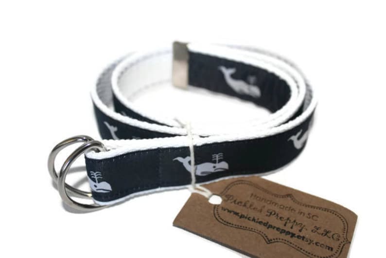 Children/'s Preppy Navy and White Whale Belt