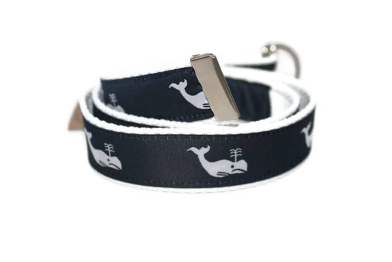 Children/'s Preppy Navy and White Whale Belt