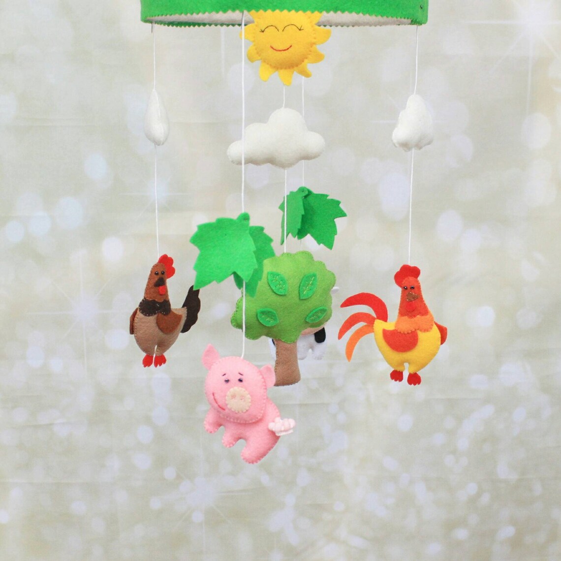 Baby mobile Farm mobile Felt crib mobile Barnyard animals Etsy