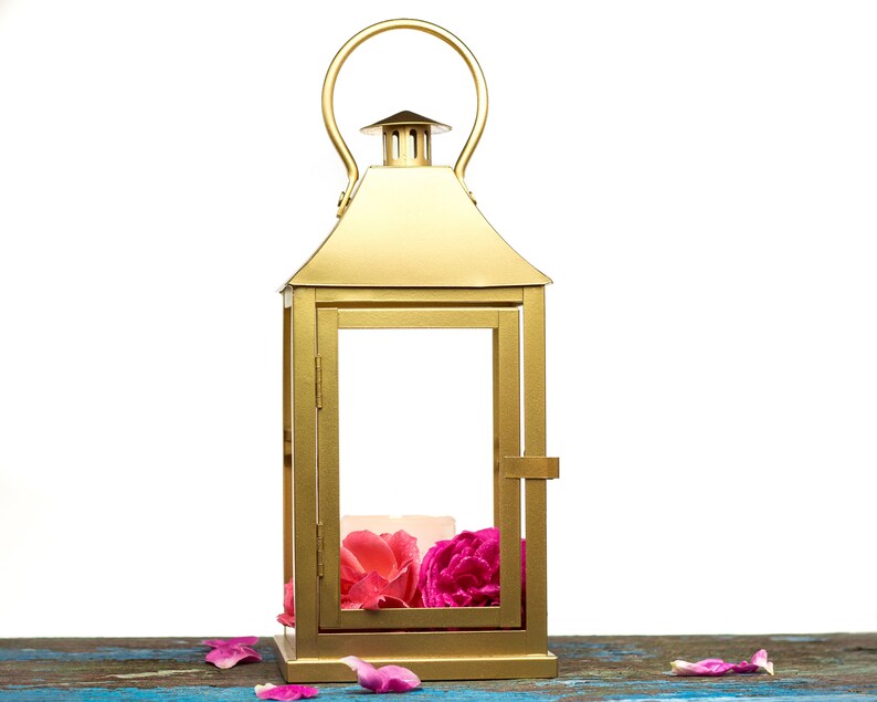 Rose Gold Lantern Centerpiece Rose Gold Wedding Decor Pink
