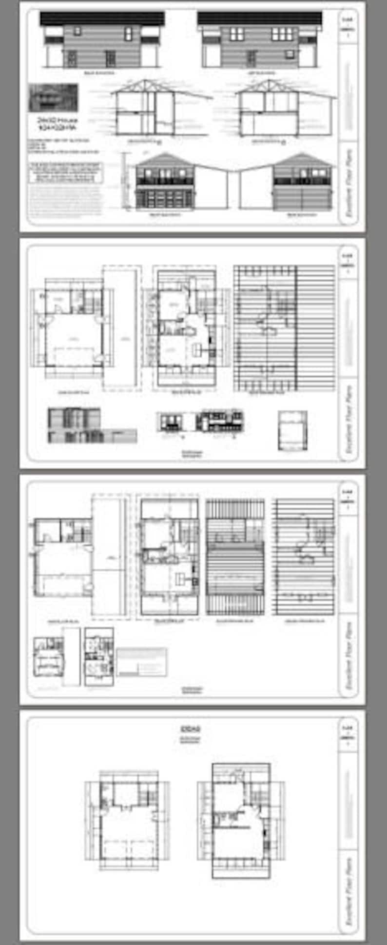 24x32 House 1-Bedroom 1.5-Bath 830 sq ft PDF Floor | Etsy