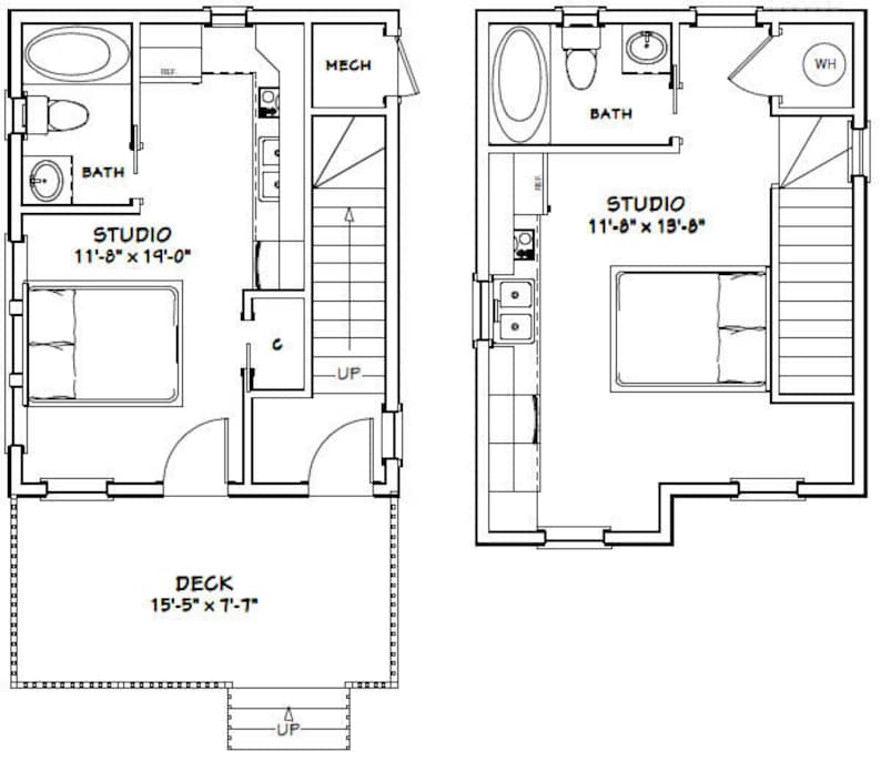 16x20 Duplex 574 sq ft PDF Floor Plan Instant Etsy