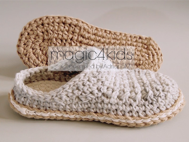 Crochet pattern men basic slippers with rope solessoles Etsy