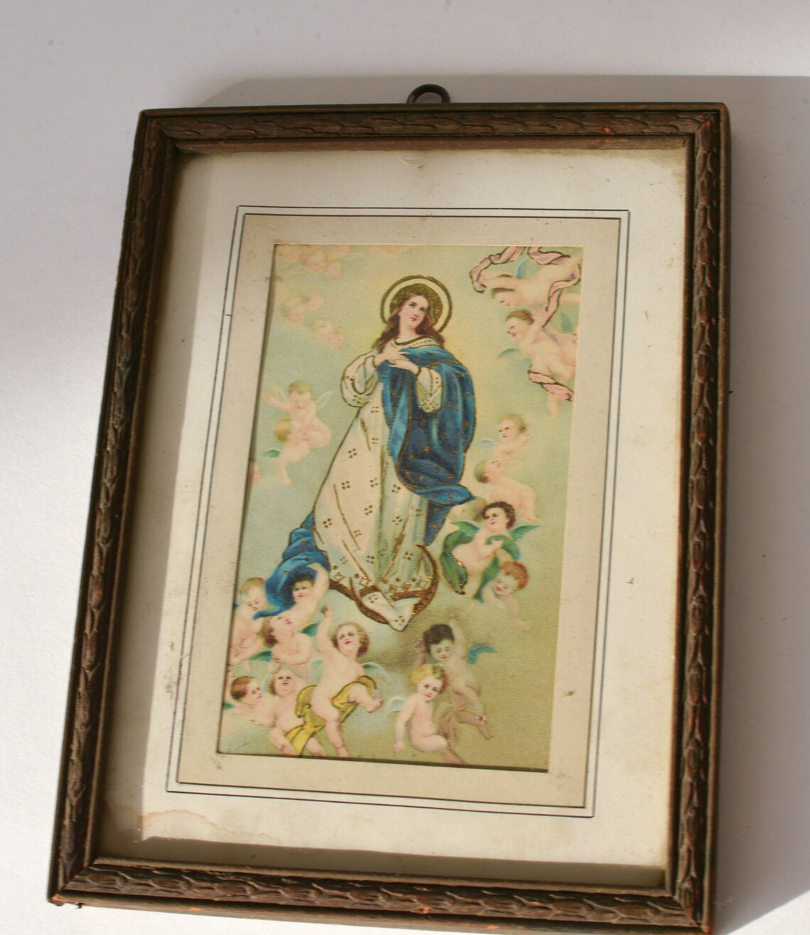 Religious Art Immaculate Conception Painting Antique image 0