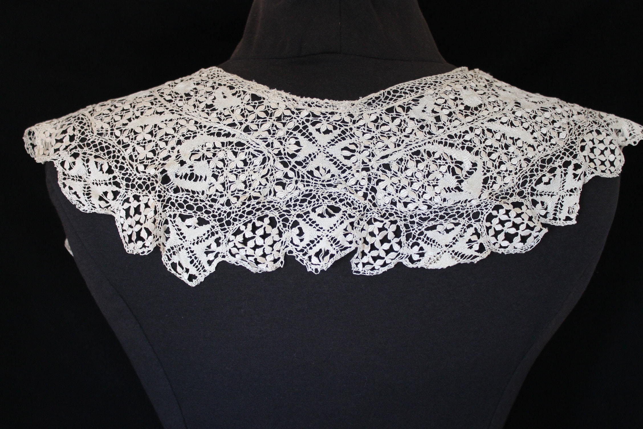 Victorian soft cream lace collar & cuffs matching set antique Etsy