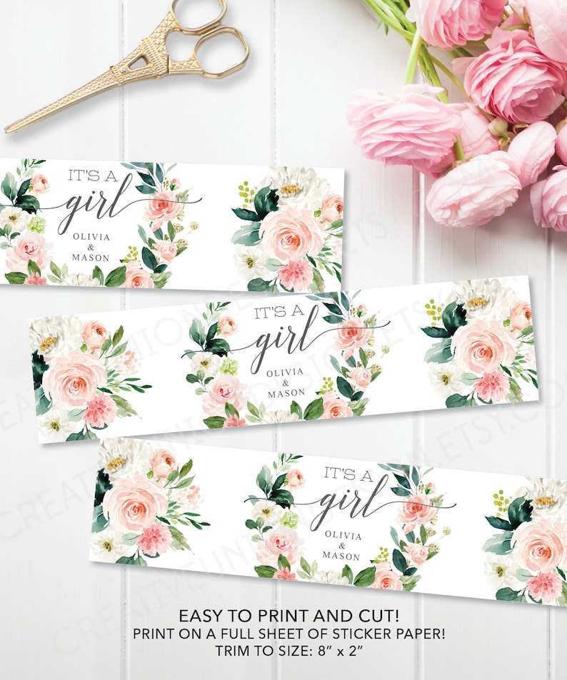 Baby Shower Bottle Labels Template