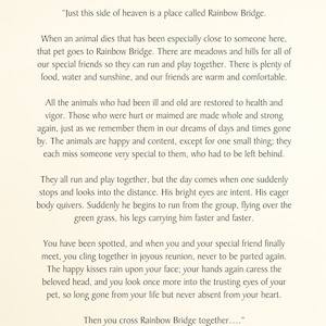 poem art print rainbow bridge dog rainbow bridge poem etsy