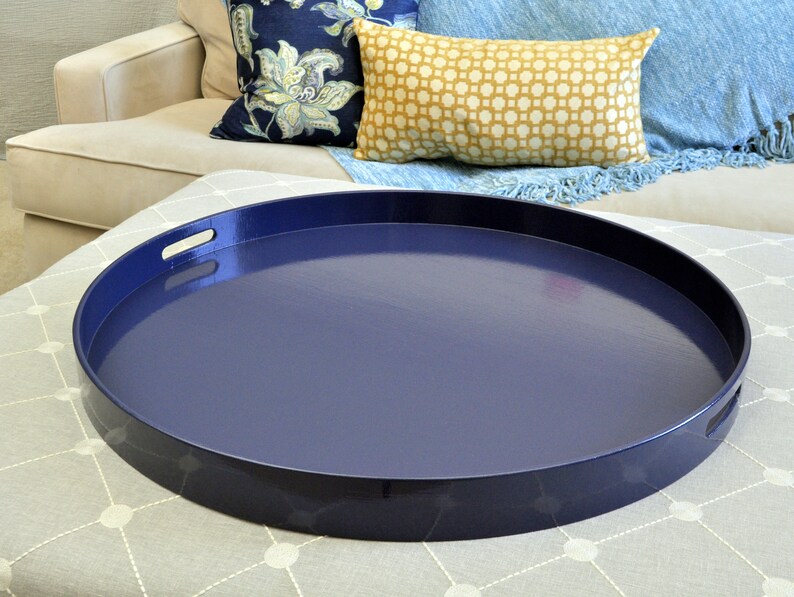 20 to 40 Navy Round Extra Large Ottoman Tray Etsy