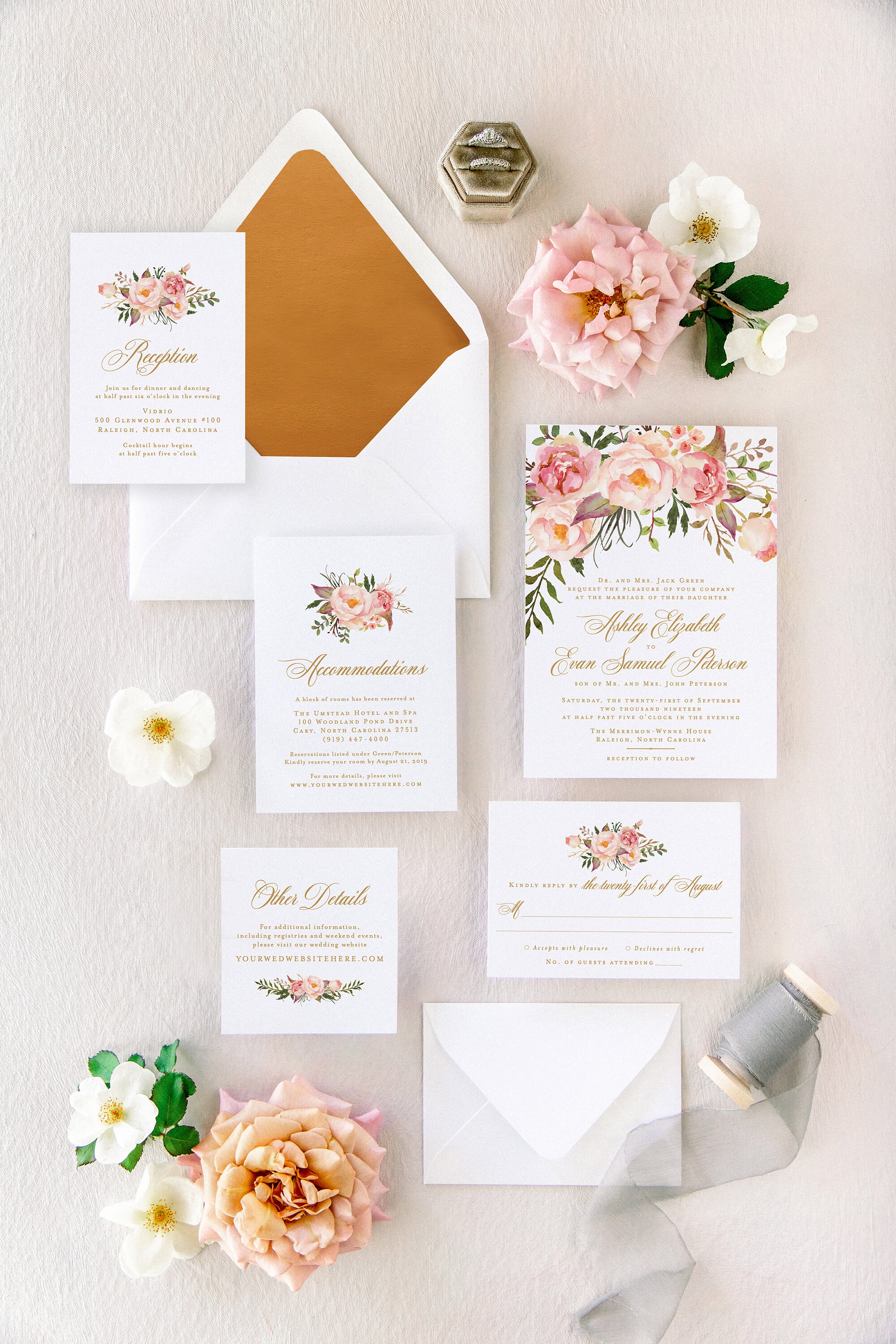 Blush Floral Wedding Invitation Boho Chic Wedding Invites Etsy