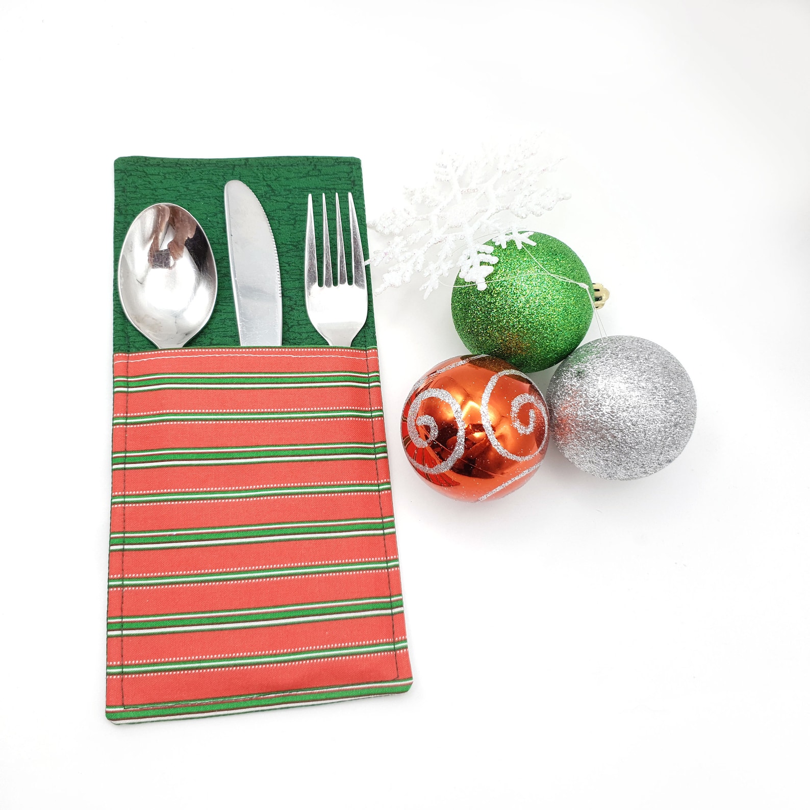 Christmas cutlery holder cutlery pouch Fabric tableware set Etsy