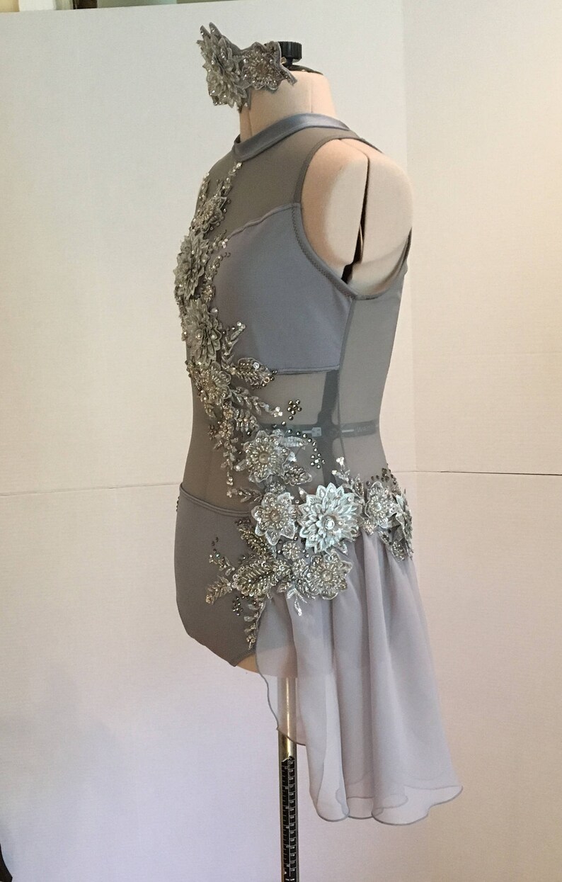 Gray Custom Contemporary Dance Costume Leotard Adult Small Etsy